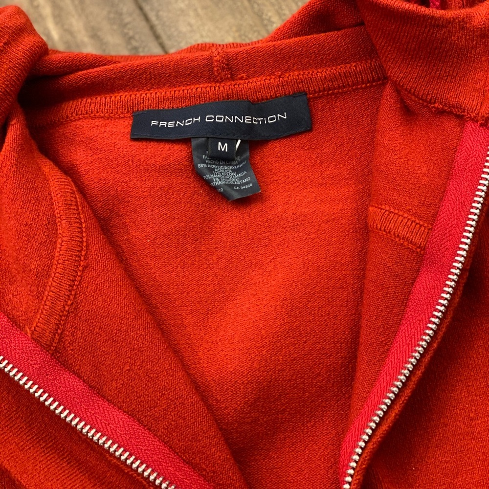 French Connection Hooded  Zip-up sweater